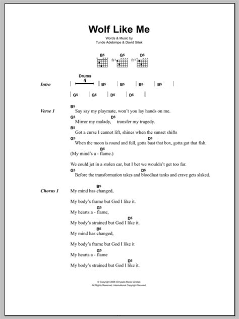 wolf like me tab|wolf like me chords.